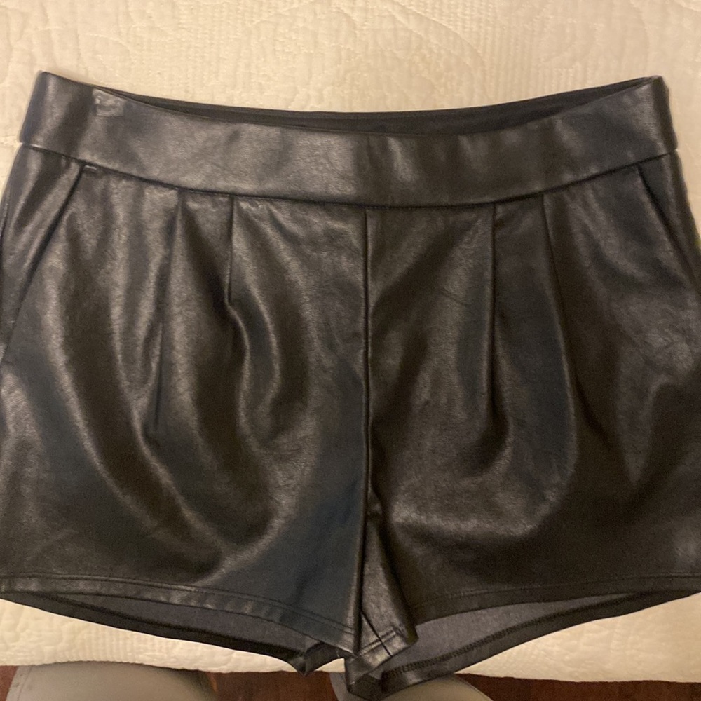 Express faux leather shorts. Size 4.